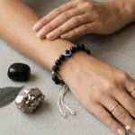 🧿 Original Evil Eye with Black Onyx & Lava Stone Bracelet (Unisex, 8mm) Lab Certified 🧿