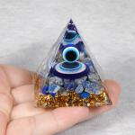 🧿 Original Evil Eye Protection 5cm/6cm Pyramid | Lapis Lazuli Gemstone Chips | 100% Natural Stone 🧿