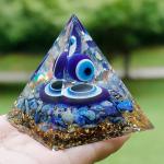 🧿 Original Evil Eye Protection 5cm/6cm Pyramid | Lapis Lazuli Gemstone Chips | 100% Natural Stone 🧿