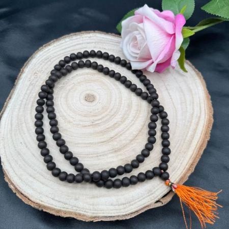 🔮 Original Karungali Malai (Black Ebony) – 6 to 8 mm 54 +1 Beads | Certified Natural | Lab Tested
