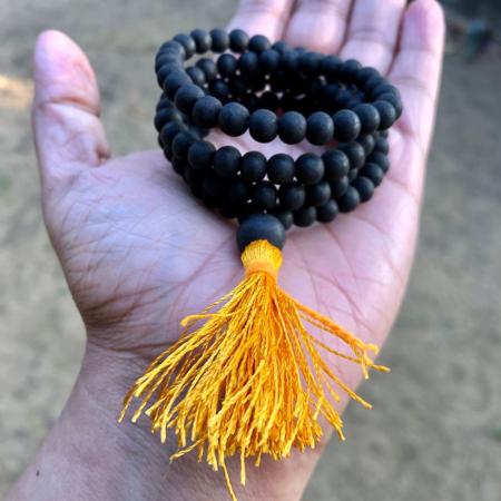🔮 Original Karungali Malai (Black Ebony) – 6 to 8 mm 54 +1 Beads | Certified Natural | Lab Tested