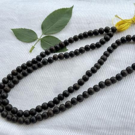 🔮 Original Karungali Malai (Black Ebony) – 6 to 8 mm 54 +1 Beads | Certified Natural | Lab Tested