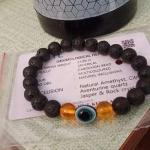 🌋🧿 Original Lava Stone with Evil Eye Protection Bracelet (Unisex, 8mm) |  Lab Certified🧿