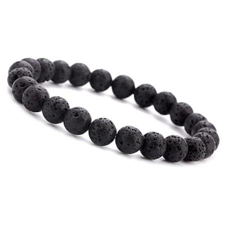 🌋 Original Black Natural Lava Rock Bracelet (Unisex, 8mm) 🌋| Lab Certified