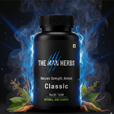 The Man Herbs Blue Organic Stamina Booster for Men 100% Organic & Natural | 75 gm